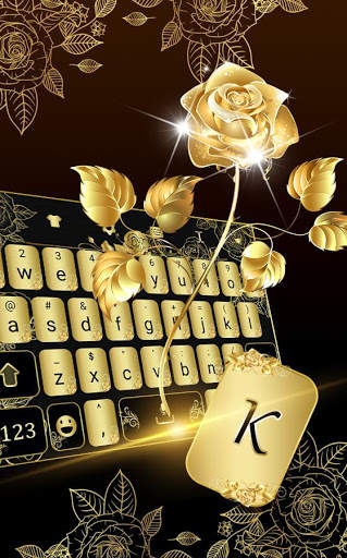 Gold Rose Keyboard Theme 1 تصوير الشاشة