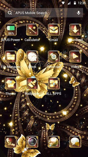 Shine Golden Fantastic Butterfly-APUS Launcher screenshot 6