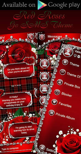 Red Roses Go Launcher  Theme screenshot 5