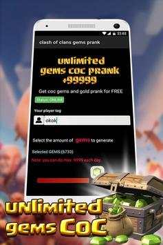 Free Gem for COC  Prank screenshot 2