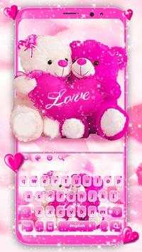 Pink Cute Teddy Couple Keyboard screenshot 1