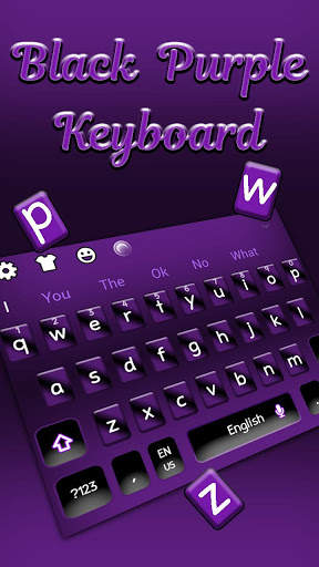Simple Black Purple Keyboard Theme screenshot 1