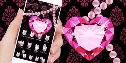 Pink Love Glitter Diamond Theme screenshot 4