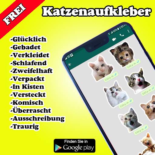 Katzen-Aufkleber für Chat WAStickerApps 2020 screenshot 1