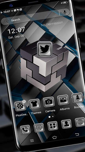 3D Black Cube Theme स्क्रीनशॉट 1