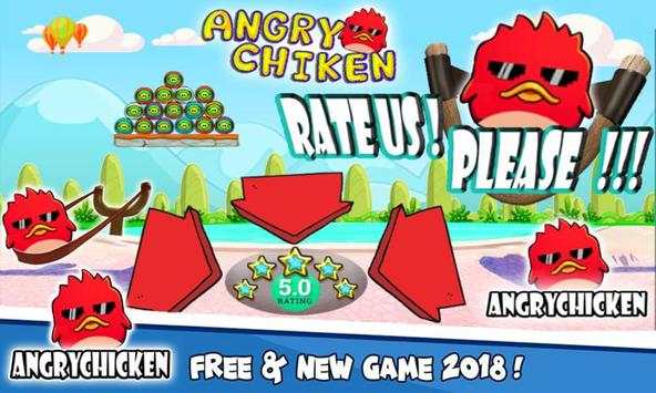 Angry Chicken Knock Down - Hungry Birds Slingshot स्क्रीनशॉट 4