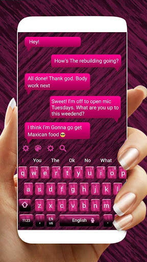Pink Chatting Keyboard Theme screenshot 1