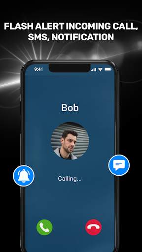 Flashlight on Call & Sms App screenshot 1