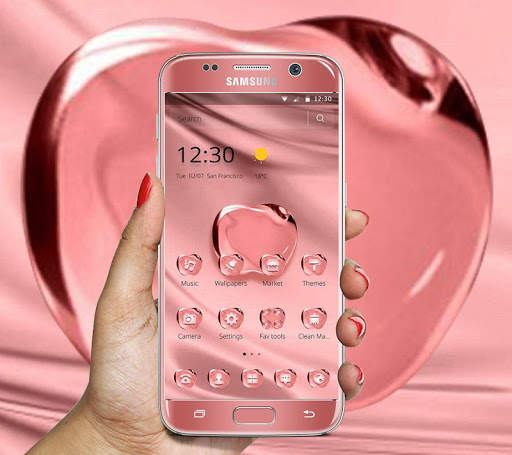 Rose Gold Color Crystal Apple Theme screenshot 1