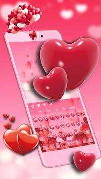 Red Hearts Love Keyboard Theme screenshot 1
