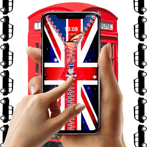 UK Flag Zipper Lock Screen screenshot 1