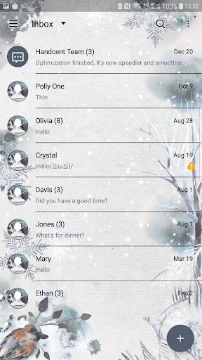 Ink winter Next SMS skin screenshot 2