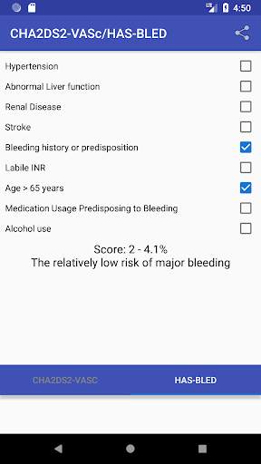 CHA2DS2-VASc HAS-BLED Score Ca screenshot 6
