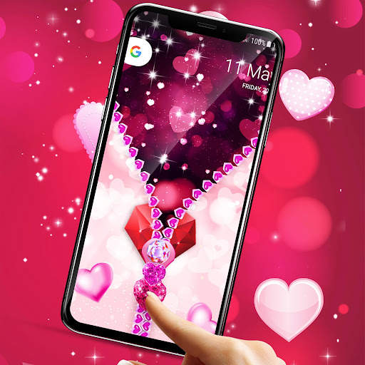 Love zipper lock screen screenshot 8