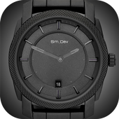 Black Clock Widget أيقونة