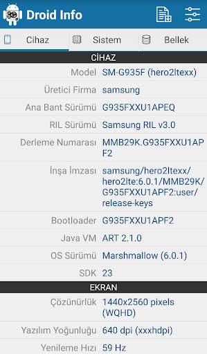 Droid Hardware Info screenshot 1