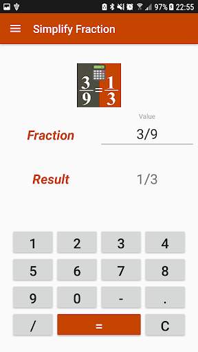 Simplify Fraction Calculator 1 تصوير الشاشة
