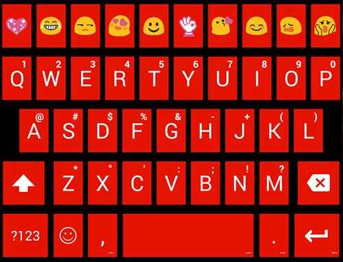 Tiles Red Emoji Keyboard screenshot 4