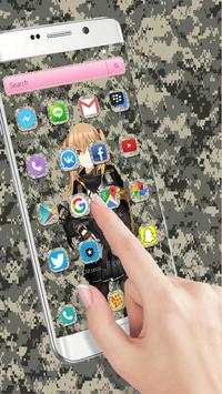 Anime camo girl live wallpaper theme screenshot 2