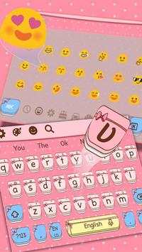 Pink Cute Tie  Keyboard Theme скриншот 3