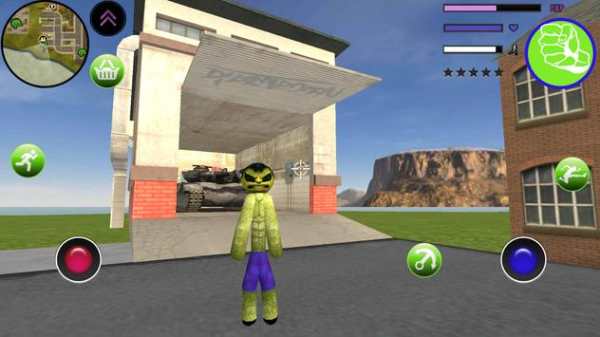 Green Hulk Stickman Rope Hero Gangstar Crime screenshot 4
