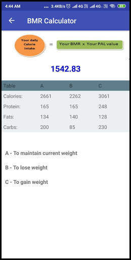 BMR Calculator screenshot 3