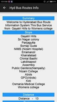 Hyderabad City Bus Routes info screenshot 3