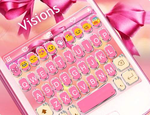 Pink Bowknot Keyboard Theme screenshot 7