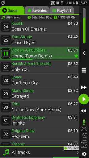 MusiX Material Dark Green Skin for music player screenshot 2