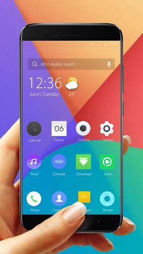 Purple & Red Colorblock - APUS Launcher theme screenshot 1