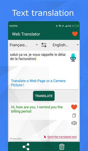 Translator for text, web pages & photos. 100% free screenshot 4