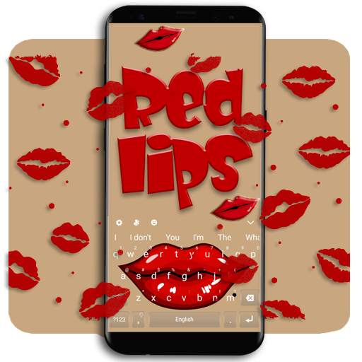 Red Kiss Lips Keyboard Theme 10001002