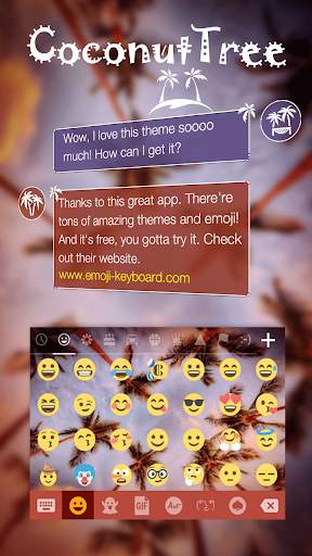 Coconuts Sky KK Emoji Keyboard screenshot 2