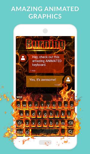 Wave Animated Keyboard + Emoji скриншот 2