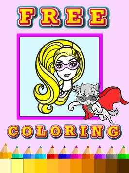 Coloring Games Barbi superhero screenshot 1
