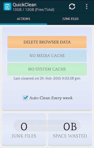 QuickClean Lite-Memory Cleaner screenshot 6
