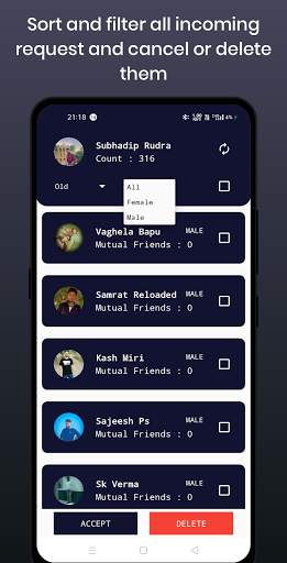 Friend Request Manager For Facebook screenshot 4