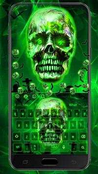 Magical Green  Zombie Skull Gravity Keyboard Theme screenshot 1
