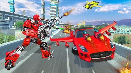 Flying Jetpack Car Robot Transform - Robot Games स्क्रीनशॉट 2