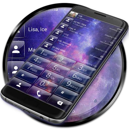 Dialer theme Galaxy Glass 100
