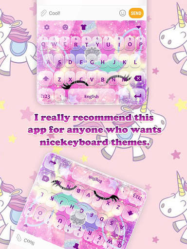 Glitter Unicorn Keyboard Theme for Girls screenshot 3