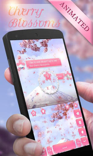 Cherry Blossoms GO Keyboard Animated Theme 2 تصوير الشاشة