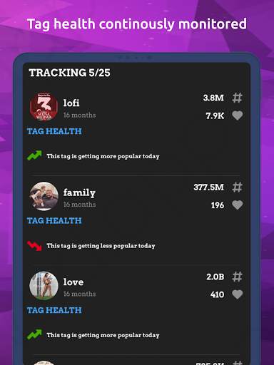 Statstory Live Hashtags & Tags screenshot 4