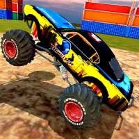 Monster truck high ramp driving race stunt game logo