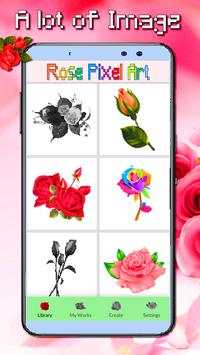 Roses Flowers Coloring - Color By Number_PixelArt screenshot 2