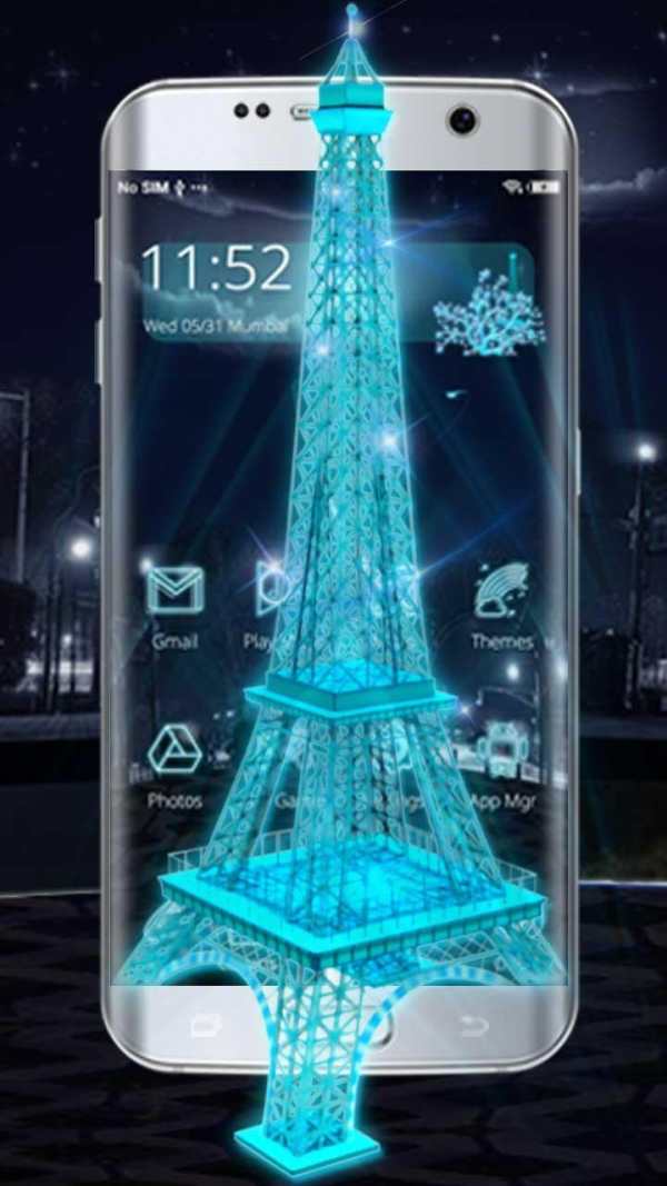 Neon Eiffel Tower 3D Launcher screenshot 3