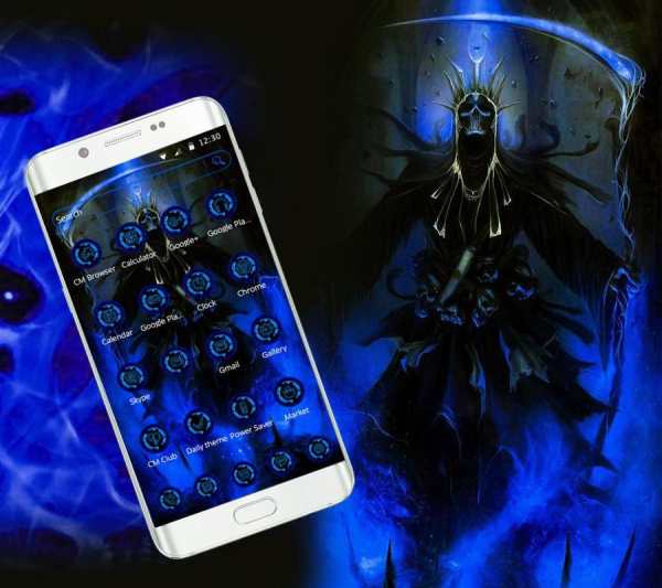 Scary Blue Skull Theme screenshot 2