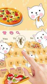 Cute Pizza Cat Keyboard Theme screenshot 2