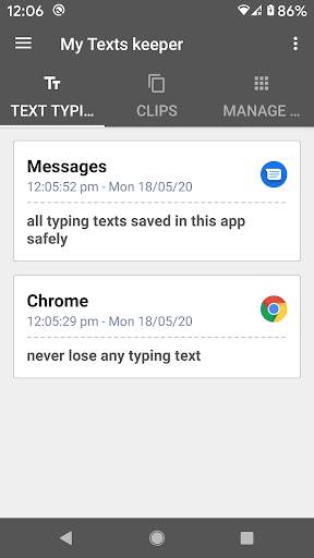 Typing Saver : Key Logger screenshot 1