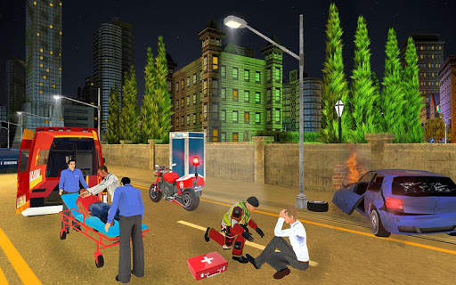 Bike Rescue Driver Ambulance Game screenshot 1